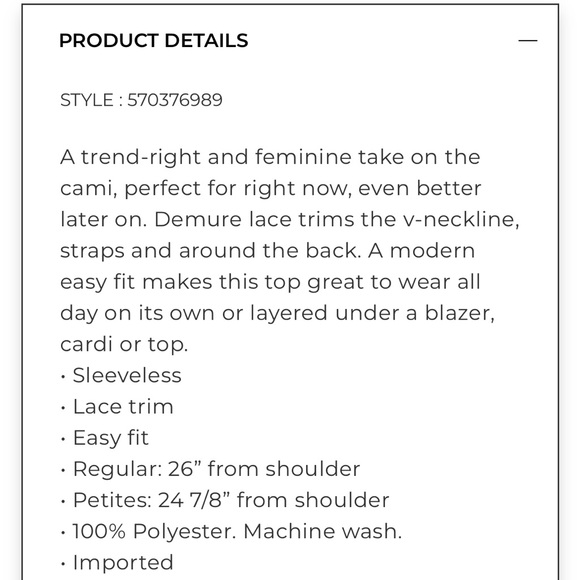 Elegant Navy and Black Lace Camisole - Picture 5 of 5